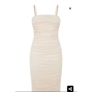 Nude Ruche midi dress